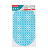 Коврик для ванны противоскользящий 69х39 см, "Ротанг", овальный, голубой, ПВХ, PRIMILA (ПРИМИЛА), 700384 за 233 ₽. Коврики для ванной комнаты.  Доставка по РФ. Без переплат!