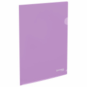 Папка-уголок жесткая, непрозрачная, А4, цвет лиловый, 0,15 мм, BRAUBERG PASTEL, 272890 за 16 ₽. Папки-уголки пластиковые.  Доставка по РФ. Без переплат!