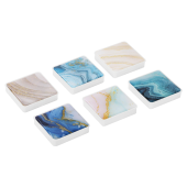 Магниты квадратные стеклянные 35 мм для досок магнитно-маркерных, НАБОР 6 шт., "Мрамор", BRAUBERG Glass, блистер, 272512 за 147 ₽. Магниты для досок.  Доставка по РФ. Без переплат!