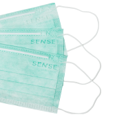 Маски медицинские SENSE одноразовые КОМПЛЕКТ 50 штук короб, 3-х слойные, мельтблаун, мятная за 168 ₽. Маски медицинские одноразовые.  Доставка по РФ. Без переплат!
