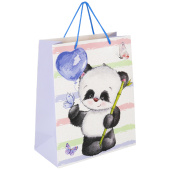 Пакет подарочный (1 штука) 26x13x32 см, ЗОЛОТАЯ СКАЗКА "Lovely Panda", глиттер, белый с голубым, 608241 за 89 ₽. Пакеты подарочные. Доставка по РФ. Без переплат!