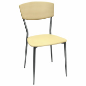 Стул для столовых, кафе, дома РС23, серебристый каркас, экокожа бежевая за 4 228 ₽. Стулья для столовых и кафе.  Доставка по РФ. Без переплат!