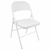 Стул складной BRABIX "Golf Plus CF-003 КОМФОРТ", белый каркас, кожзам белый, В КОРОБЕ, 533028 за 3&nbsp;003 ₽. Стулья для персонала и посетителей.  Доставка по РФ. Без переплат!