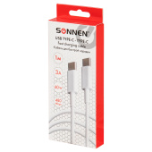 Кабель USB Type-C-Type-C с поддержкой быстрой зарядки, белый, 1 м, SONNEN, медный, 513613 за 229 ₽. Кабели USB - MicroUSB/Apple/Type-C.  Доставка по РФ. Без переплат!