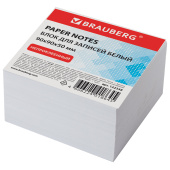 Блок для записей BRAUBERG, непроклеенный, куб 9х9х5 см, белый, белизна 95-98%, 122338 за 96 ₽. Блоки для записей.  Доставка по РФ. Без переплат!
