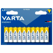 Батарейки алкалиновые "пальчиковые" КОМПЛЕКТ 10 шт., VARTA ENERGY, АА (LR6, 24А), блистер, 4106229491 за 640 ₽. Батарейки.  Доставка по РФ. Без переплат!