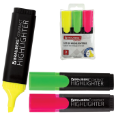 Набор текстовыделителей BRAUBERG 3 шт., АССОРТИ, "Contract", линия 1-5 мм, 150395 за 224 ₽. Текстовыделители.  Доставка по РФ. Без переплат!