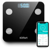 Весы напольные диагностические KITFORT КТ-805, электронные, вес до 180 кг, квадрат, стекло, черные за 1&nbsp;957 ₽. Весы бытовые напольные.  Доставка по РФ. Без переплат!