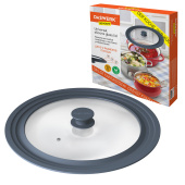 Крышка для любой сковороды и кастрюли универсальная 3 размера (24-26-28 см) антрацит, DASWERK (ДАСВЕРК), 607589 за 849 ₽. Крышки для посуды.  Доставка по РФ. Без переплат!