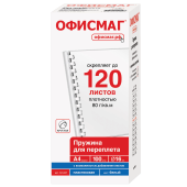 Пружины пластиковые для переплета, КОМПЛЕКТ 100 штук, 16 мм (для сшивания 101-120 листов), белые, ОФИСМАГ, 531457 за 712 ₽. Пружины для переплета.  Доставка по РФ. Без переплат!