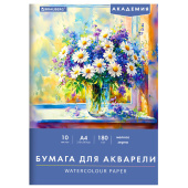Папка для акварели А4, 210х297 мм, 10 листов, 180 г/м2, BRAUBERG АКАДЕМИЯ (ДЭК), "Букет ромашек", 117742 за 73 ₽. Альбомы и бумага для акварели и масла.  Доставка по РФ. Без переплат!