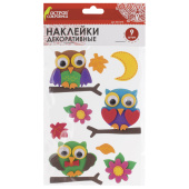 Наклейки из EVA "Совята", 9 шт., ассорти, ОСТРОВ СОКРОВИЩ, 661473 за 109 ₽. Наклейки для творчества.  Доставка по РФ. Без переплат!