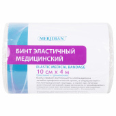 Бинт медицинский эластичный 4 м х 10 см с 2 застежками MERIDIAN за 199 ₽. Бинты эластичные.  Доставка по РФ. Без переплат!