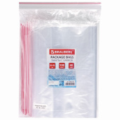 Пакеты с замком ZIP LOCK "зиплок", комплект 100 шт., 300х400 мм, ПВД, толщина 40 микрон, BRAUBERG, 606218 за 996 ₽. Пакеты с замком "зиплок".  Доставка по РФ. Без переплат!