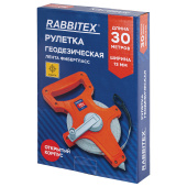Рулетка геодезическая 30 м х 13 мм, лента фибергласс, открытый корпус, RABBITEX (РАББИТЕКС), 671367 за 213 ₽. Рулетки.  Доставка по РФ. Без переплат!