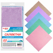 Салфетки из МИКРОФИБРЫ ПЛЮШЕВОЙ 30х30 см, КОМПЛЕКТ 20 шт., PASTEL, ассорти, 250 г/м2, LAIMA HOME, 608444 за 873 ₽. Салфетки хозяйственные.  Доставка по РФ. Без переплат!