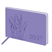 Еженедельник датированный 2027, МАЛЫЙ ФОРМАТ, 105х160 мм, А6, BRAUBERG "Imprint", тиснение, сиреневый, 118162 за 194 ₽. Еженедельники.  Доставка по РФ. Без переплат!