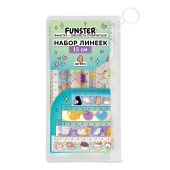 Линейки пластиковые 15 см FUNSTER (ФАНСТЕР), "КОТЫ", НАБОР 4 штуки, пенал, 210915 за 101 ₽. Линейки.  Доставка по РФ. Без переплат!