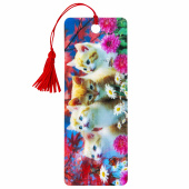 Закладка для книг с линейкой 3D ОБЪЕМНАЯ BRAUBERG, "Котята", с декоративным шнурком-завязкой, 125762 за 73 ₽. Закладки для книг.  Доставка по РФ. Без переплат!