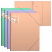 Папка на резинках ERICH KRAUSE "Matt Pastel Bloom", до 300 листов, ассорти, 600 мкм, 61202 за 182 ₽. Папки на резинках пластиковые.  Доставка по РФ. Без переплат!