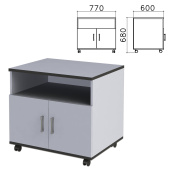 Тумба для оргтехники "Монолит", 770х600х680 мм, 2 двери, полка, цвет серый, ТМ30.11 за 9&nbsp;014 ₽. Набор мебели "Монолит".  Доставка по РФ. Без переплат!