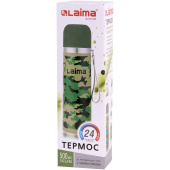 Термос LAIMA с узким горлом, 0,5 л, нержавеющая сталь, хаки, 601409 за 704 ₽. Термосы.  Доставка по РФ. Без переплат!