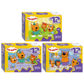 Пазл картонный 12 элементов, MAXI "Три кота", АССОРТИ, поле 21,4х15,4 см, STEP PUZZLE за 96 ₽. Пазлы классические.  Доставка по РФ. Без переплат!