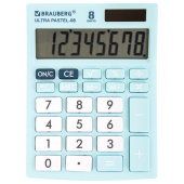 Калькулятор настольный BRAUBERG ULTRA PASTEL-08-LB, КОМПАКТНЫЙ (154x115 мм), 8 разрядов, двойное питание, ГОЛУБОЙ, 250513 за 1 283 ₽. Калькуляторы настольные. Доставка по РФ. Без переплат!