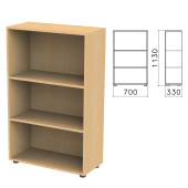 Шкаф (стеллаж) "Канц", 700х330х1130 мм, 2 полки, цвет бук невский, ШК39.10 за 6&nbsp;512 ₽. Набор мебели "Канц".  Доставка по РФ. Без переплат!