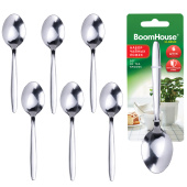 Ложки чайные CLASSIC, НАБОР 6 шт., на подвесе, нержавеющая сталь, серебристые, BOOMHOUSE (БУМХАУС), 702282 за 128 ₽. Ложки.  Доставка по РФ. Без переплат!
