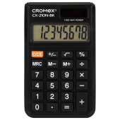 Калькулятор карманный CROMEX (КРОМЕКС) CX-210N-BK (96х62 мм), 8 разрядов, двойное питание, черный, 273834 за 178 ₽. Калькуляторы карманные.  Доставка по РФ. Без переплат!
