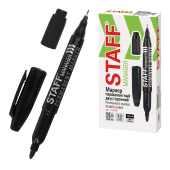 Маркер перманентный двусторонний STAFF "Manager" PM-625, ЧЕРНЫЙ, наконечники 0,8 мм / 2,2 мм, 151625 за 31 ₽. Маркеры перманентные.  Доставка по РФ. Без переплат!