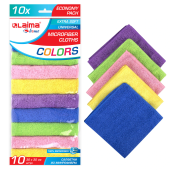 Салфетки из МИКРОФИБРЫ 30х30 см MULTI COLOUR, big pack, КОМПЛЕКТ 10 шт., 180 г/м2, LAIMA HOME, 607794 за 384 ₽. Салфетки хозяйственные.  Доставка по РФ. Без переплат!