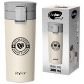 Термокружка 380 мл JOYLUX (ДЖОЙЛЮКС) CLASSIC COFFEE, нержавеющая сталь SUS304, бежевый с принтом, 700273 за 686 ₽. Термокружки.  Доставка по РФ. Без переплат!