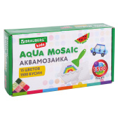 Аквамозаика 15 цветов, 1500 бусин, с трафаретами и инструментами, BRAUBERG KIDS, 664913 за 567 ₽. Создание аппликаций.  Доставка по РФ. Без переплат!