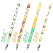 Ручка шариковая с принтом BRAUBERG "МИЛЫЕ КОТЫ", СИНЯЯ, SOFT TOUCH покрытие, узел 0,7 мм, линия письма 0,35 мм, 144478 за 39 ₽. Ручки шариковые неавтоматические.  Доставка по РФ. Без переплат!