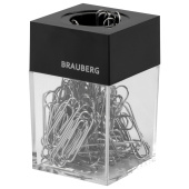 Скрепочница магнитная BRAUBERG со 100 никелированными скрепками 28 мм, прозрачный корпус, 228400 за 174 ₽. Диспенсеры для скрепок.  Доставка по РФ. Без переплат!
