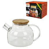 Чайник заварочный 900 мл "Бочонок", жаропрочное стекло, спиральное сито, DASWERK (ДАСВЕРК), 608644 за 521 ₽. Заварники.  Доставка по РФ. Без переплат!