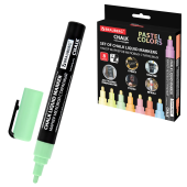 Маркеры меловые CHALK LIQUID MARKER, ПАСТЕЛЬ, НАБОР 8 ЦВЕТОВ, 3 мм, стираемые, BRAUBERG "CHALK", 152598 за 670 ₽. Маркеры меловые.  Доставка по РФ. Без переплат!
