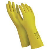 Перчатки латексные MANIPULA "Блеск", хлопчатобумажное напыление, размер 8-8,5 (M), желтые, L-F-01 за 170 ₽. Перчатки для защиты от химических воздействий.  Доставка по РФ. Без переплат!