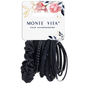 Резинки для волос НАБОР 14 шт., 8 видов форм, чёрный, MONTE VITA (МОНТЕ ВИТА), 457044 за 110 ₽. Резинки для волос.  Доставка по РФ. Без переплат!