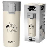 Термокружка 380 мл JOYLUX (ДЖОЙЛЮКС) CLASSIC CAT, нержавеющая сталь SUS304, бежевый с принтом, 700272 за 686 ₽. Термокружки.  Доставка по РФ. Без переплат!