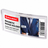 Бейдж магнитный изогнутый 28х68 мм, BRAUBERG MAGNETIC, 237463 за 170 ₽. Бейджи.  Доставка по РФ. Без переплат!