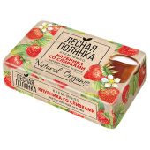Мыло туалетное 90 г, ЛЕСНАЯ ПОЛЯНКА (Нэфис Косметикс), "Клубника со сливками", 1097-2 за 58 ₽. Мыло кусковое.  Доставка по РФ. Без переплат!