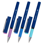 Ручка шариковая с грипом BRAUBERG "VIVID PASTEL", СИНЯЯ, SOFT TOUCH покрытие, узел 0,7 мм, линия письма 0,35 мм, 144399 за 52 ₽. Ручки шариковые неавтоматические.  Доставка по РФ. Без переплат!
