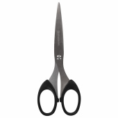 Ножницы BRAUBERG "Classic", 160 мм, черные, классической формы, 2-х сторонняя заточка, 230933 за 98 ₽. Ножницы универсальные.  Доставка по РФ. Без переплат!