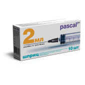 Шприц 3-х компонентный PASCAL, 2 мл, КОМПЛЕКТ 10 шт., в коробке, игла 0,6х30 - 23G, 120205 за 98 ₽. Шприцы медицинские.  Доставка по РФ. Без переплат!