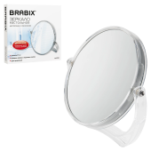 Зеркало настольное BRABIX, круглое, диаметр 17 см, двустороннее, с увеличением, прозрачная рамка, 607424 за 593 ₽. Зеркала.  Доставка по РФ. Без переплат!