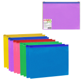 Папка-конверт на молнии А4 (230х333 мм), ПВХ, цвет ассорти с блестками, 0,15 мм, STAFF, 274079 за 57 ₽. Папки-конверты на молнии.  Доставка по РФ. Без переплат!