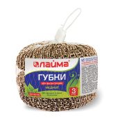 Губки (мочалки) медные, сетчатые, 3х15 г, КОМПЛЕКТ 3 шт., для посуды, гриля, плиты, LAIMA, 603104 за 70 ₽. Губки хозяйственные.  Доставка по РФ. Без переплат!